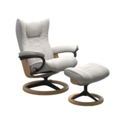 Stressless Wing-lepotuoli + rahi, valkoinen